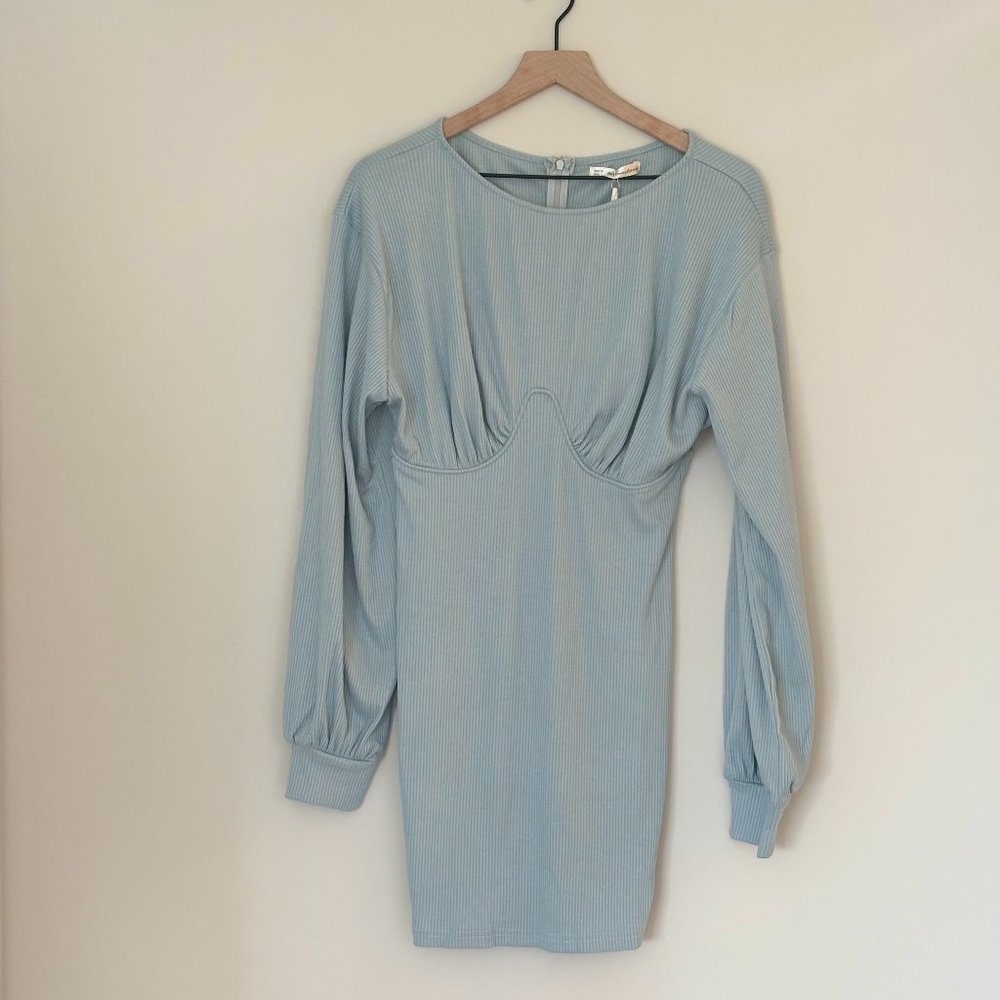 NWT - "Here Comes The Sun" Steel Blue Knit Dress - Size Large
